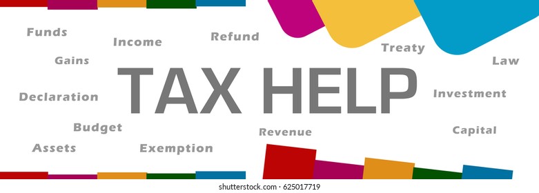 Tax Help Word Cloud Abstract Colorful Background  - Powered by Shutterstock