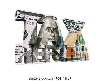 Tax Reform Dollar Isolated. 3D rendering
