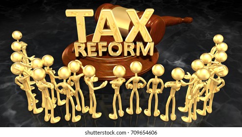 Tax Reform Law Concept The Original 3D Characters Illustration