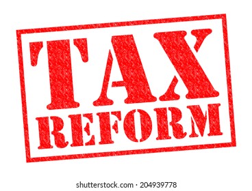 TAX REFORM red Rubber Stamp over a white background.