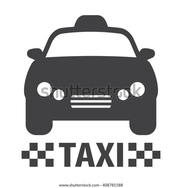 taxi car black simple icon on white background for\
web design