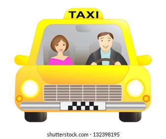 Taxi Car Driver Passenger Isolated Stock Vector (Royalty Free) 84875569 ...