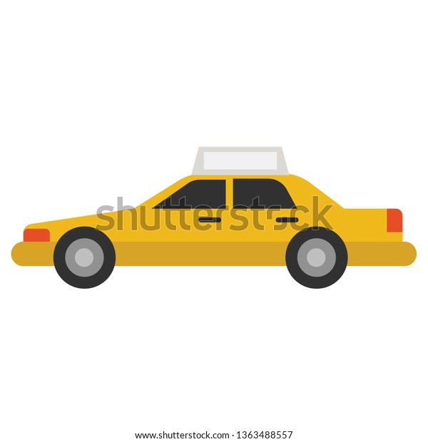Taxi flat illustration on
white