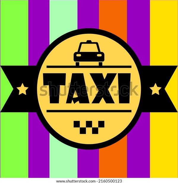 taxi logo in a colored\
background\
