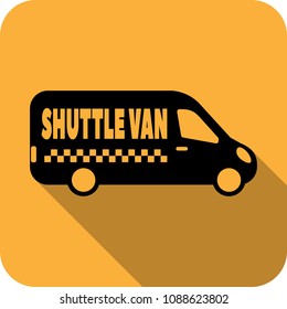 Taxi Service Logo Design In Trendy Modern Style - Flat Shuttle Van Or Shuttle Bus Emblem