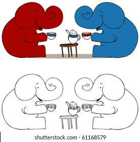 Tea Party Elephants