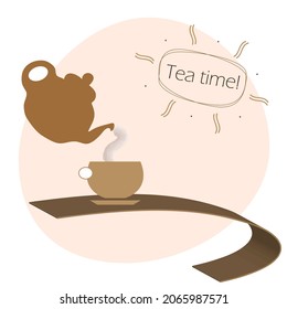 Tea Time Logo Illustration - Glassware Illustration 