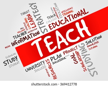 Teach Word Cloud Education Concept Stock Illustration 369412778 ...