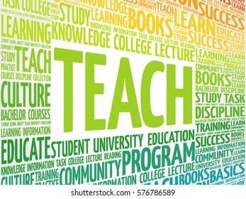 Teach Word Cloud Education Concept Background Stock Illustration ...