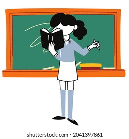 Teacher Front Blackboard Classroom Stock Illustration 2041397861 Teacher Front Blackboard Classroom Stock Illustration 2041397861