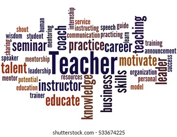 Teacher Word Cloud Concept On White Stock Illustration 533674225 ...