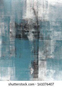 Teal And Black Abstract Art Painting