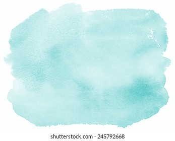 Teal Blue Watercolor Hand Painted Background