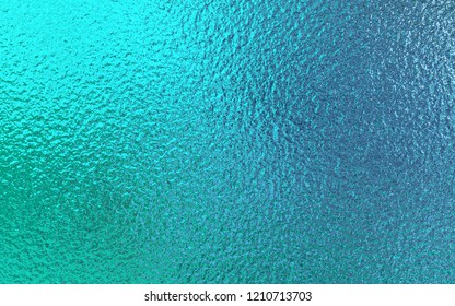 Teal Green Blue Foil Paper Texture Background.