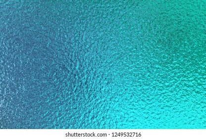 Teal Green Blue Foil Paper Texture Background.