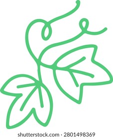 Teal Leafy Vine Illustration vector
