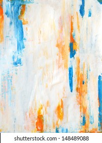 Teal And Orange Abstract Art Painting