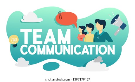 Team communication concept. Idea of working together in group and support each other. Flat  illustration