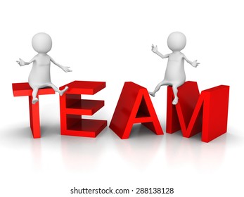Team Concept Text White 3d People Stock Illustration 288138128 ...