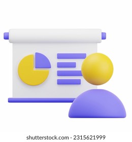 team presentation 3d icon illustrations