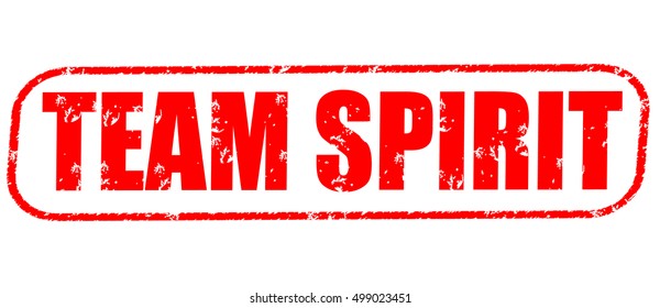 Team Spirit Red Stamp On White Background.