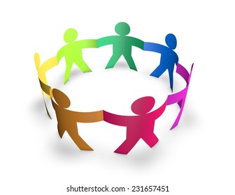 People Teamwork Achievement Isolated On White Stock Vector (Royalty ...