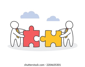 Team Work Vector. Concept For Teamwork, Collaboration, Puzzle, Business, Idea.