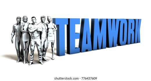 Teamwork Business Concept as a Presentation Background 3D Render