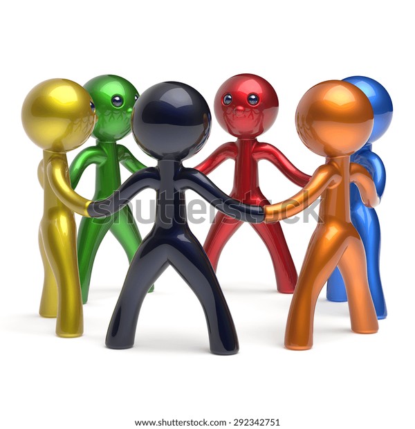 Teamwork Circle People Social Network Individuality Stock Illustration ...