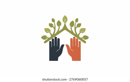 Teamwork and Community Support Logo with Connected People Figures
