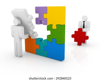 Teamwork concept , 3d rendered image.