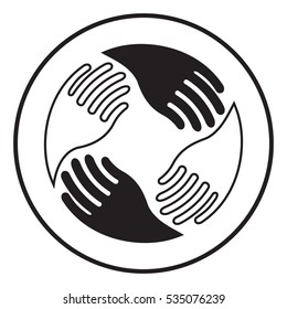 Teamwork Hands. Human Connection Logo