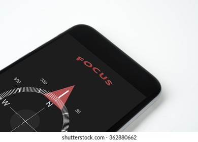 Teamwork handy compass with text and arrow.
