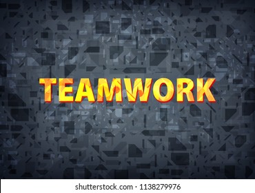 Teamwork isolated on black background abstract illustration