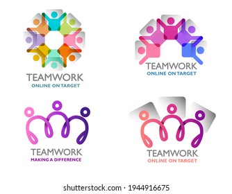 Teamwork Logo In 4 Variants.  Mix And Match To Make Your Own Version.