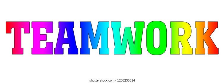 Teamwork Rainbow Logo Banner Stock Illustration 1208235514 | Shutterstock