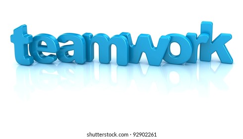 Teamwork Text 3d Isolated Over White Stock Illustration 92902261 ...