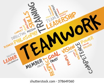 Teamwork Word Cloud Business Concept Stock Illustration 378649360 ...