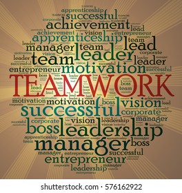 Teamwork Word Cloud Concept Business Successful Stock Illustration ...