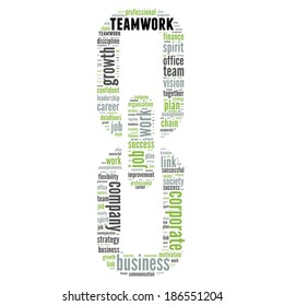 Teamwork word cloud concept isolated