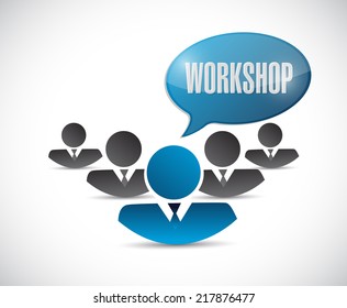 teamwork workshop message illustration design over a white background