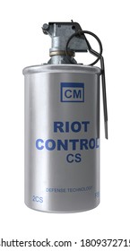 Tear Gas Canister 3D Illustration On White Background