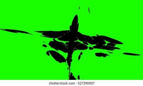 Tear Transition. Green Screen. Transparent Background. Green And White