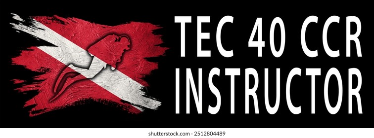 TEC 40 CCR Instructor, Diver Down Flag, Scuba flag, Scuba Diving