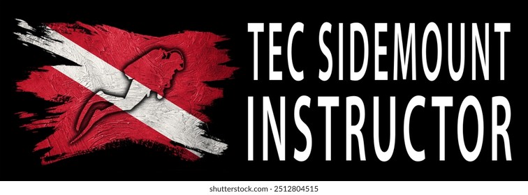 Tec Sidemount Instructor, Diver Down Flag, Scuba flag, Scuba Diving