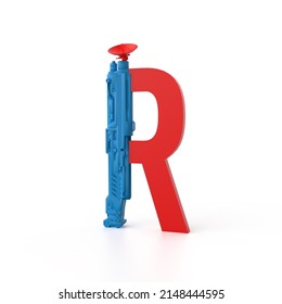 Tech letters on a white background. 3d illustration