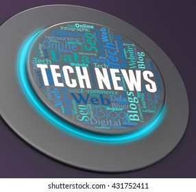 Tech News Showing Push Button And Switch 3d Rendering