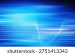 Tech style blue background. Glowing particles in wave formation. High speed light trails for data visualization.