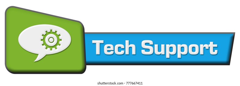 Tech support concept image with text and related symbols.