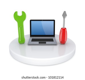 Tech support concept. Isolated on white background. 3d rendered. - Powered by Shutterstock